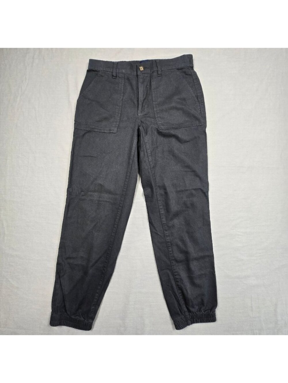 Gap S Mens Casual Jogger Pants Elastic Waist Black Cotton/Lyocell Blend Tapered